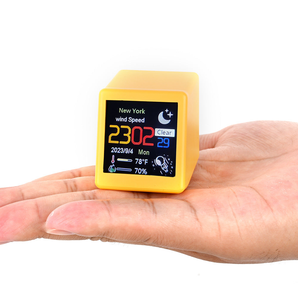 Portable Smart Wifi Weather Station Display Weather Temperature Humidity Time Alarm Clock Desktop Decoration