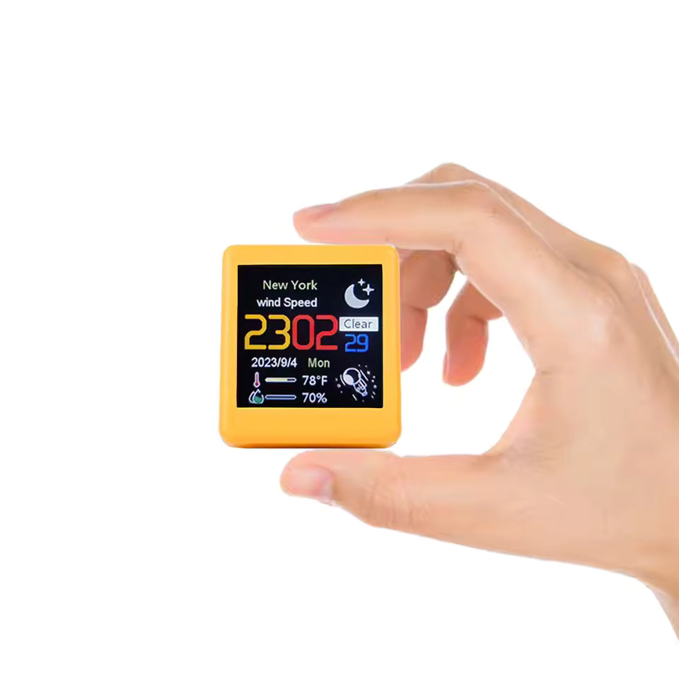 Portable Smart Wifi Weather Station Display Weather Temperature Humidity Time Alarm Clock Desktop Decoration